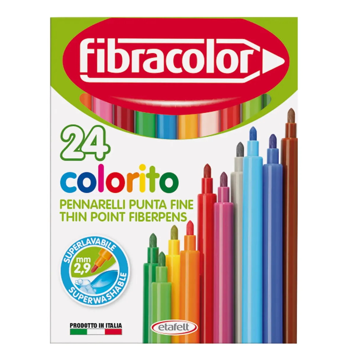 Fibracolor Μαρκαδόροι Ζωγραφικής Λεπτοί Colorito Superwashable 24τεμ.