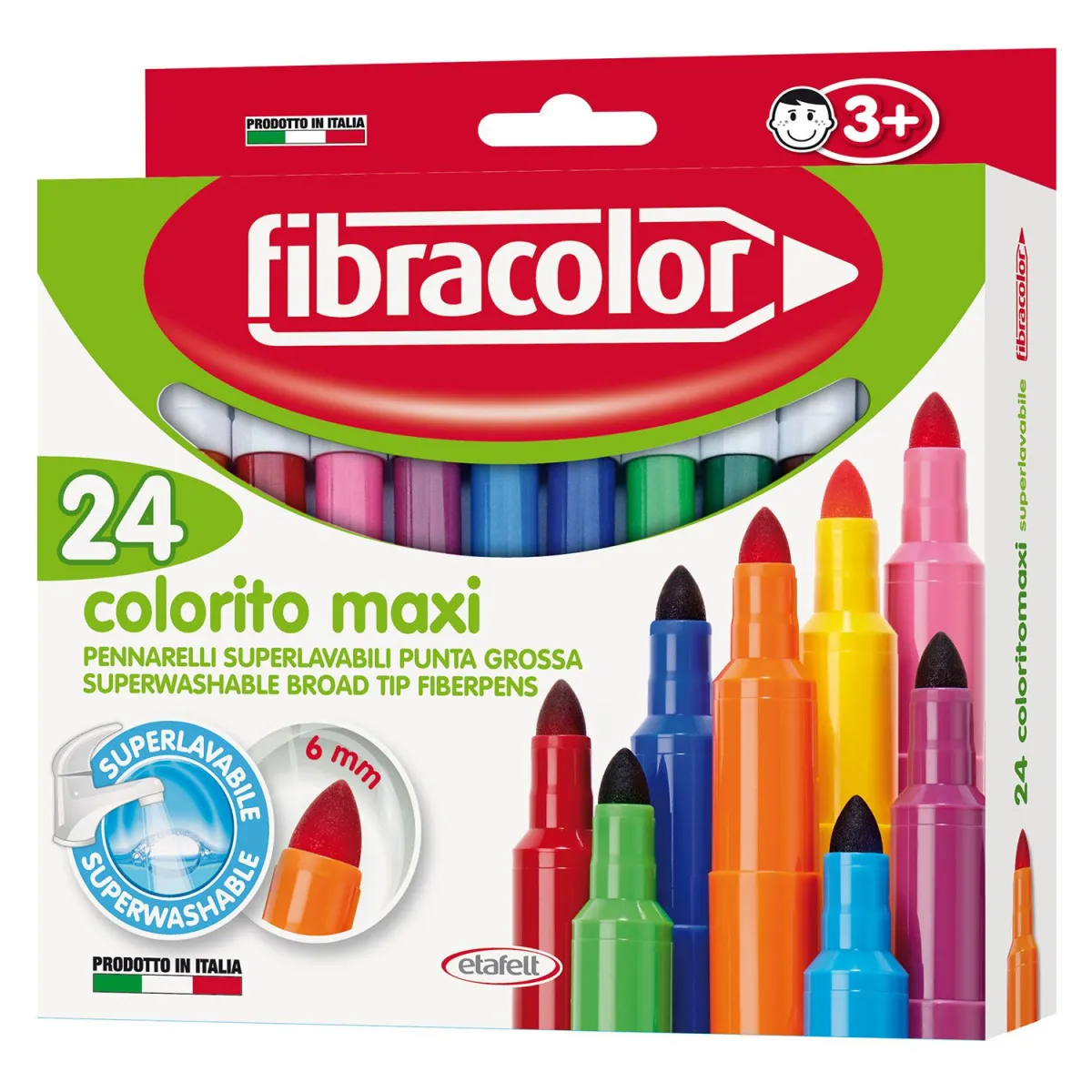 Fibracolor Μαρκαδόροι Ζωγραφικής Maxi Superwashable 24τεμ.