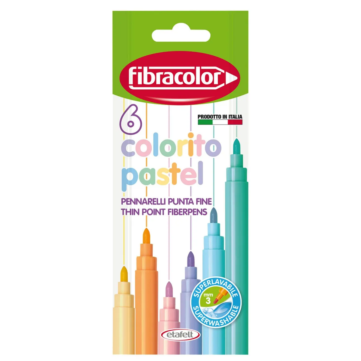Fibracolor Μαρκαδόροι Pastel Colorito 6τεμ.