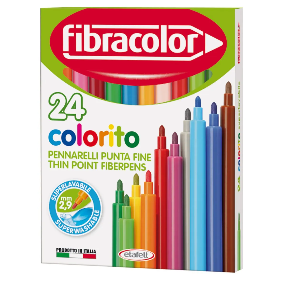 Fibracolor Μαρκαδόροι Ζωγραφικής Λεπτοί Superwashable 24τεμ.