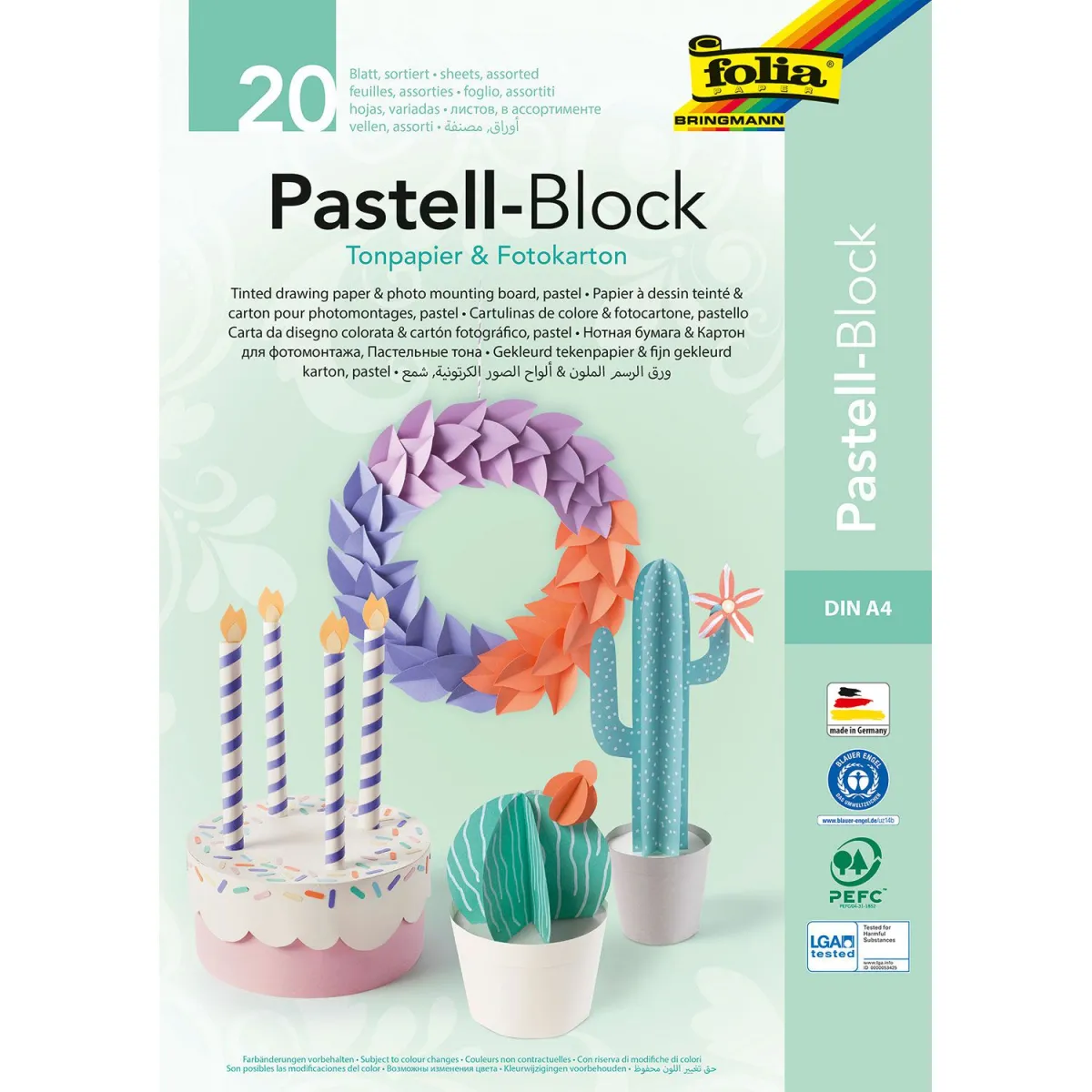 Folia Χαρόνια Α4 pastel, 10 αποχρώσεις, 20Φύλλα