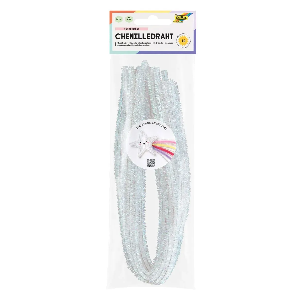 Folia Σύρματα Πίπας Μεταλλικά Λευκά 50cm 10τεμ.