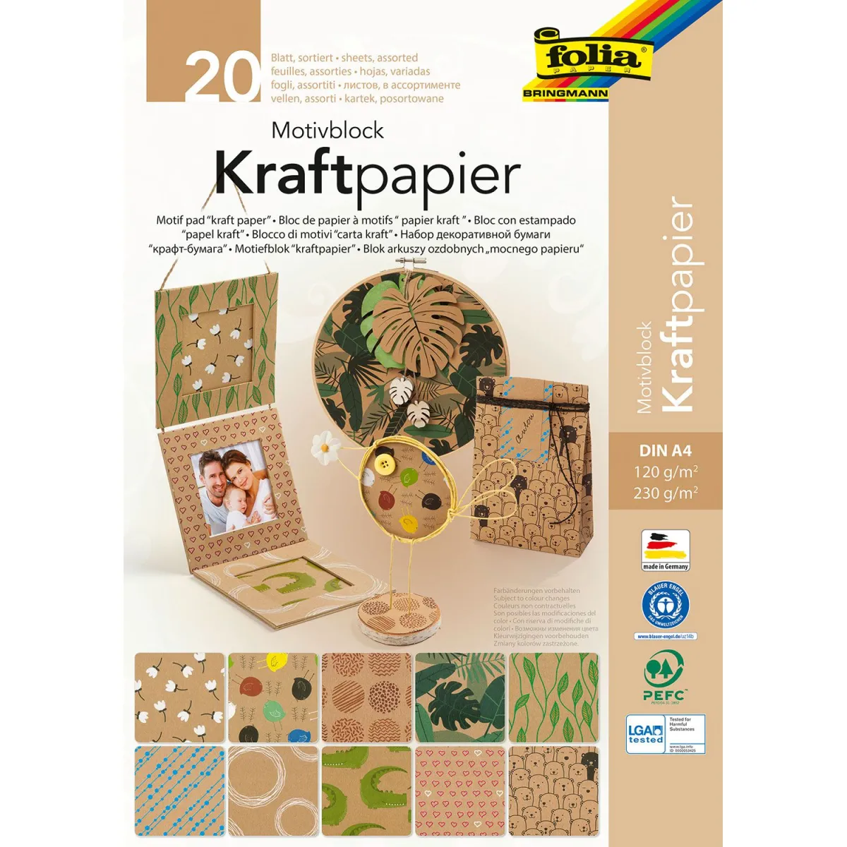 Folia Χαρτόνια Με Μοτίβα Craft 20Φύλλα