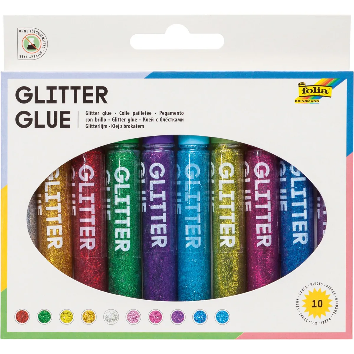 Folia Κόλλα Glitter 9,5ml 10τεμ.