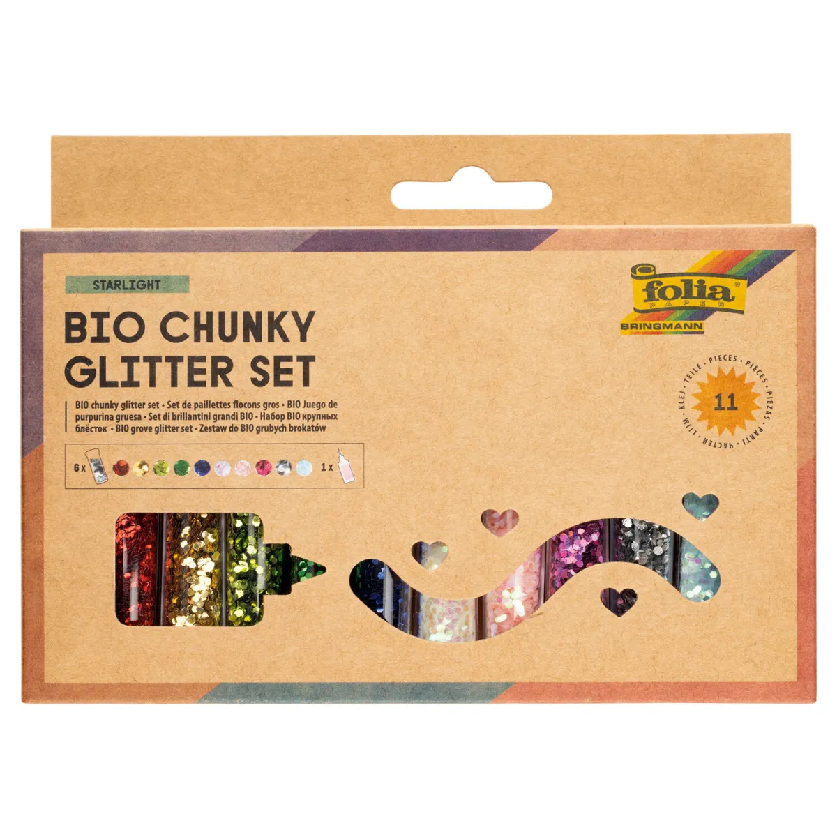 Folia Χρυσόσκονη Glitter Kit 10+1τεμ.