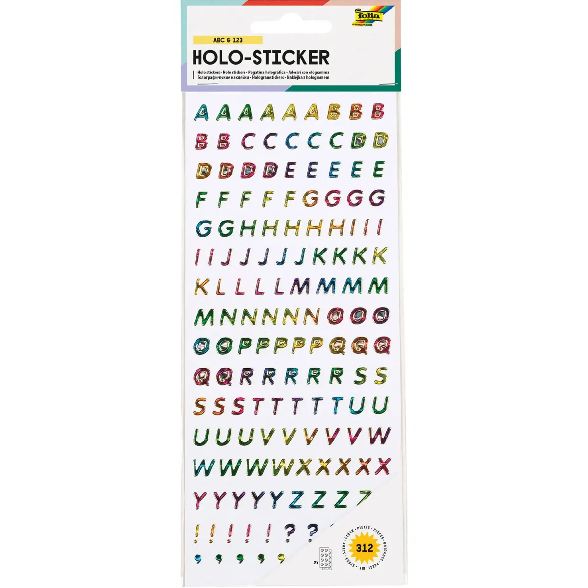 Folia Αυτοκόλλητα Holo Letters / Numbers 312τεμ.