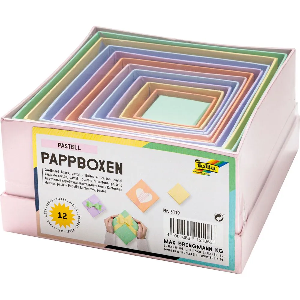 Folia Χρωματιστά κουτιά Pastel 12τεμ.