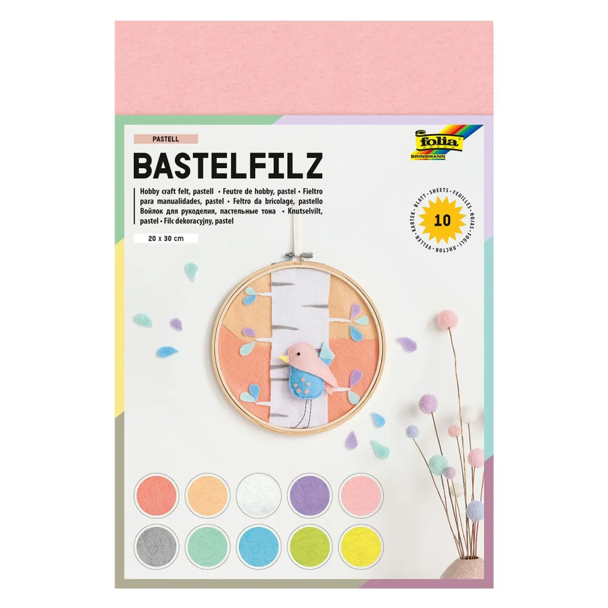 Folia Φύλλα Τσόχας Pastel 20x30cm, 10τεμ.