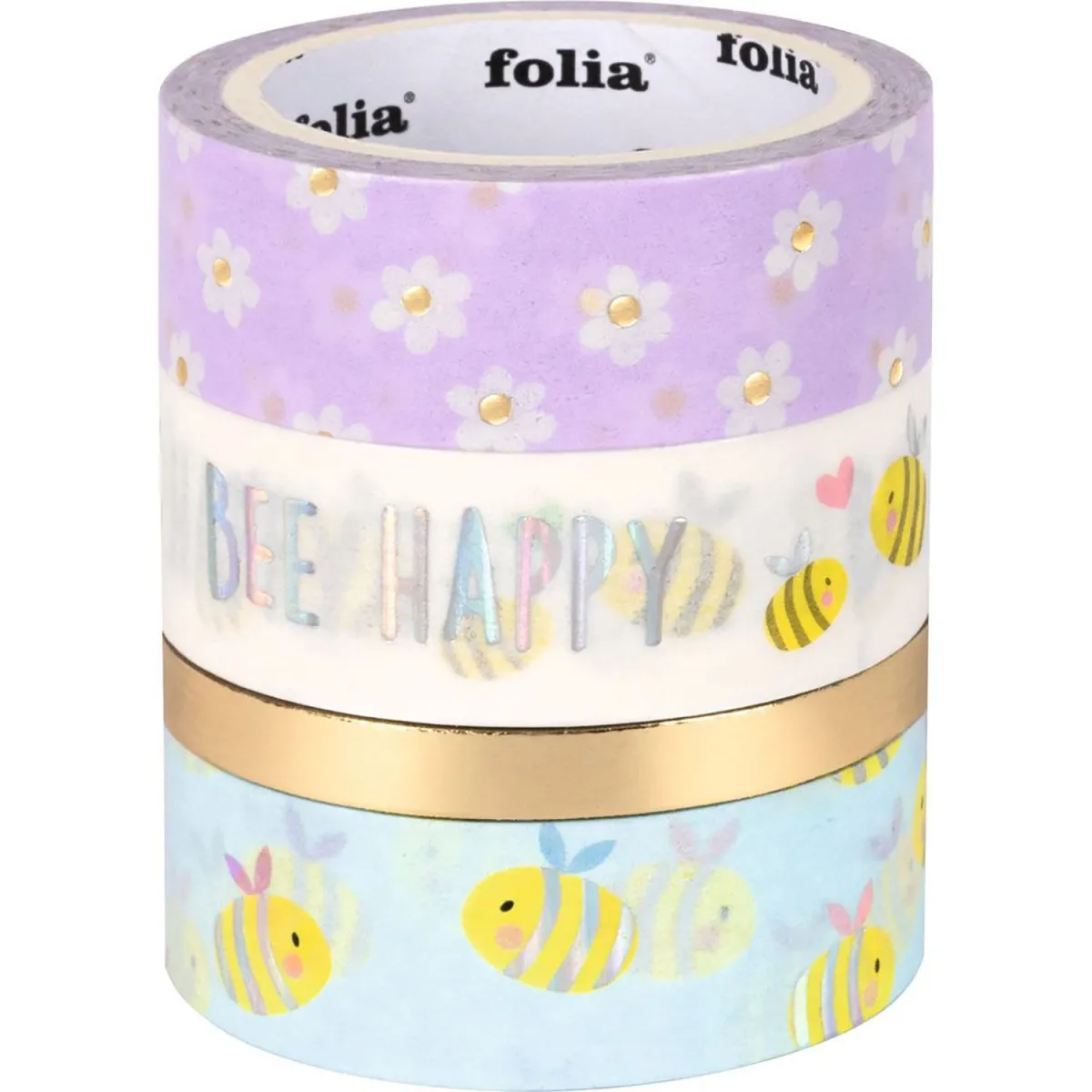 Folia Washi Tape Bees 4τεμ.