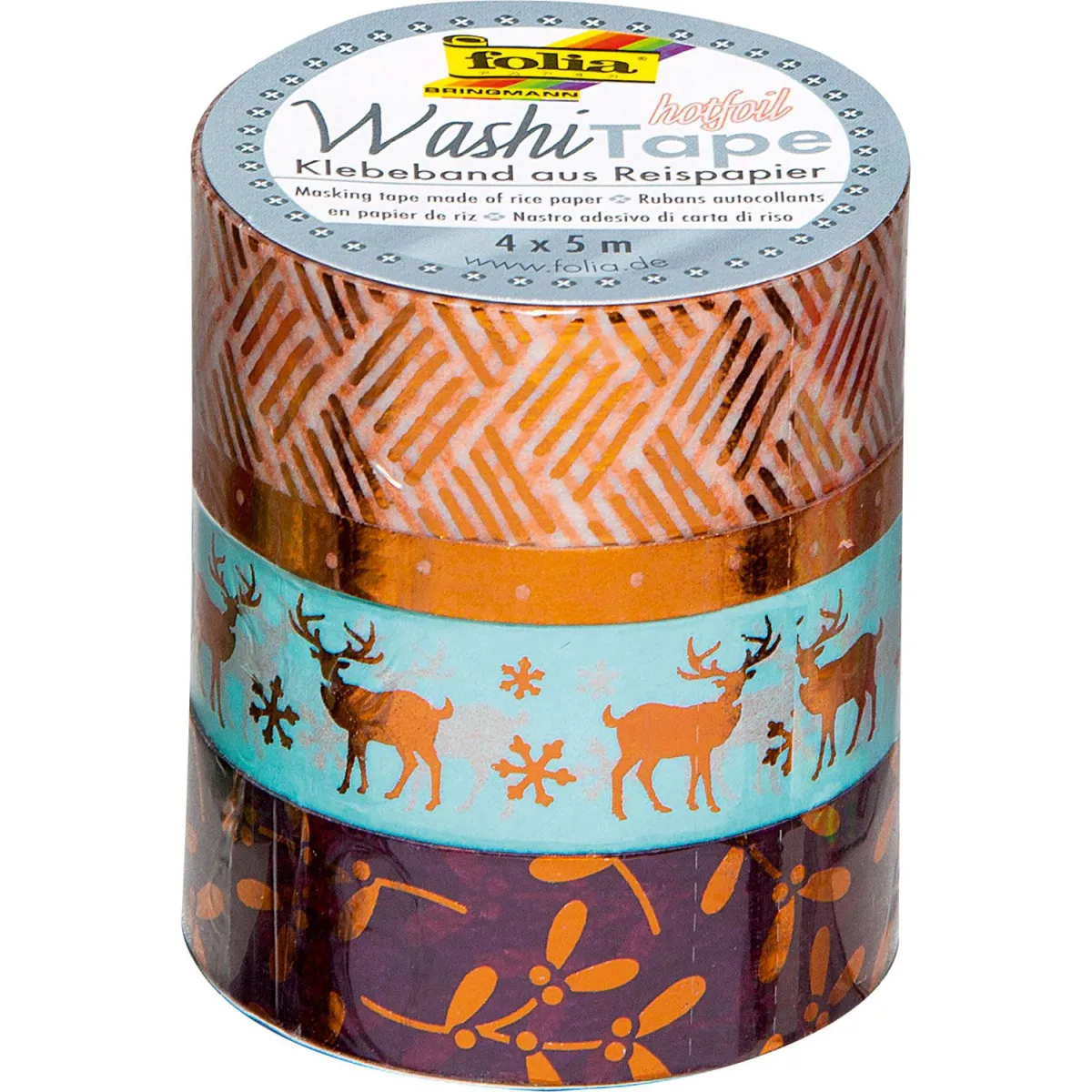 Folia Washi Tape Hotfoil Copper II 4τεμ.