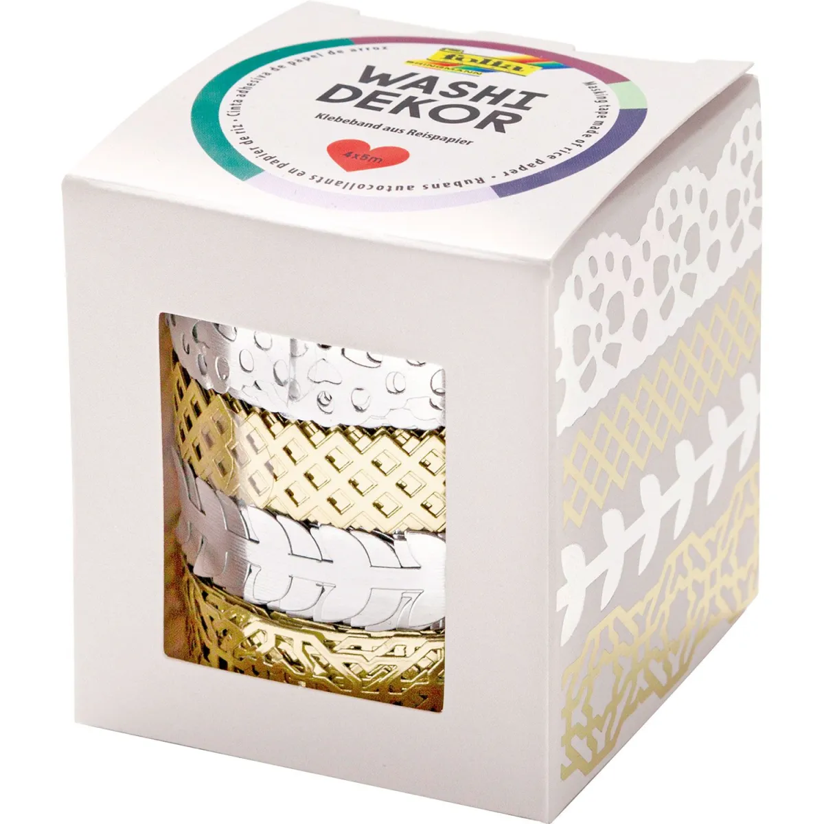 Folia Washi Tape Hotfoil Silver & Gold 4τεμ.