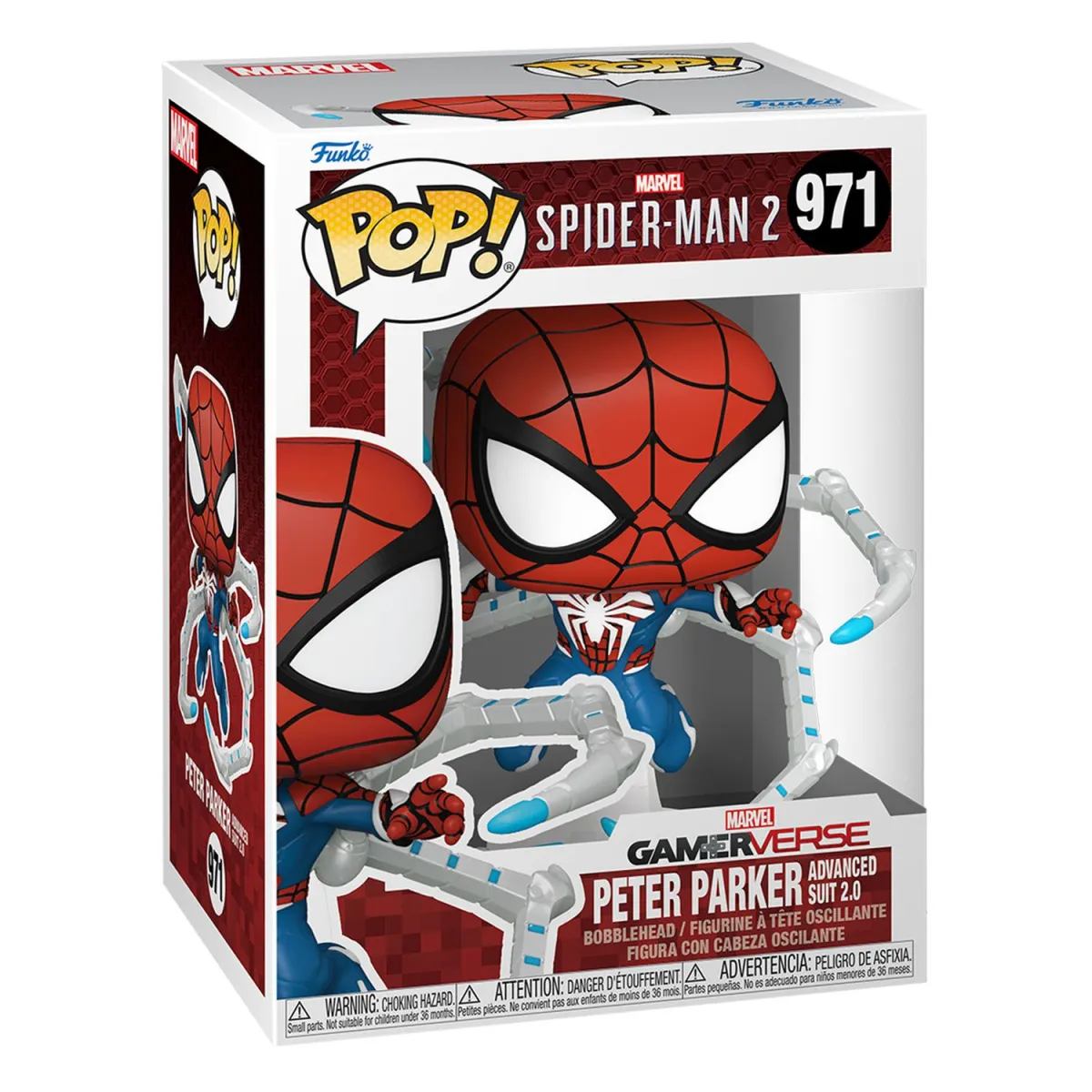 Funko Pop! Marvel: Spider-Man 2 - Peter Parker Advanced Suit 2.0 #971 Bobble-Head