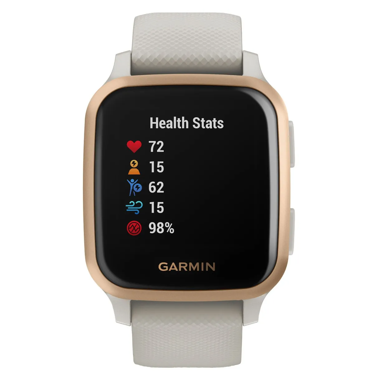 Garmin Venu Sq Music Light Sand with Rose Bezel