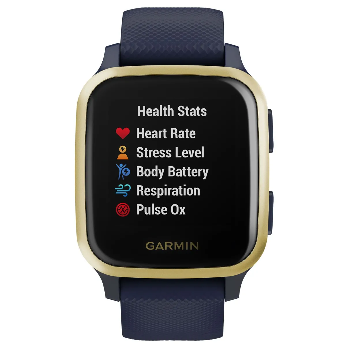 Garmin Venu Sq Music Navy with Light Gold Bezel
