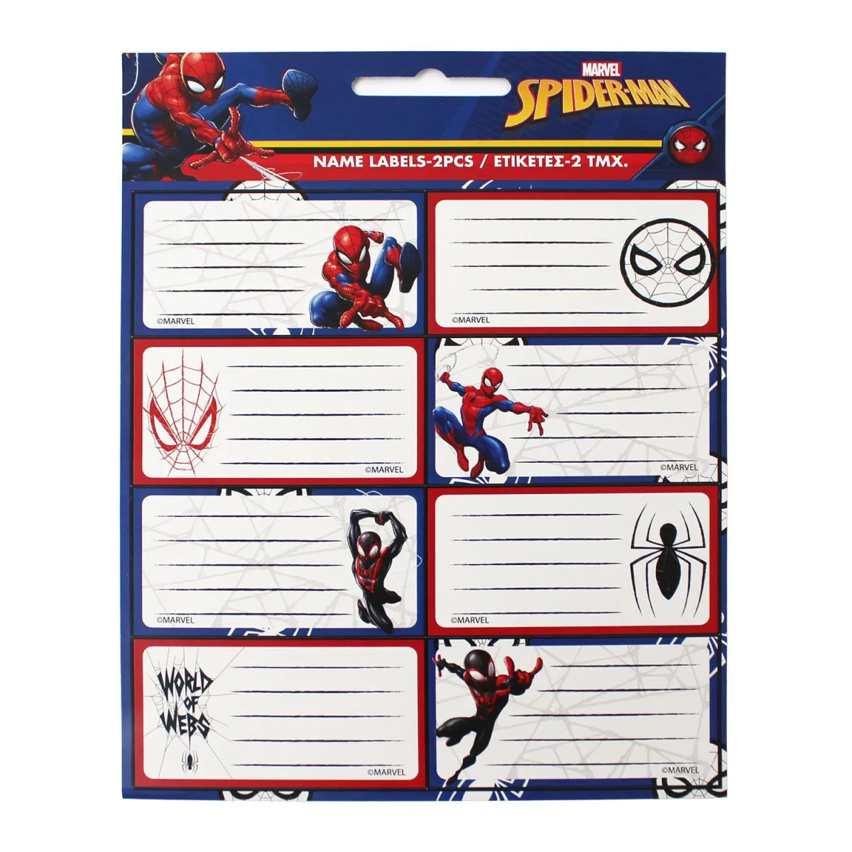 Gim Ετικέτες Τετραδίου Spiderman 16τεμ.