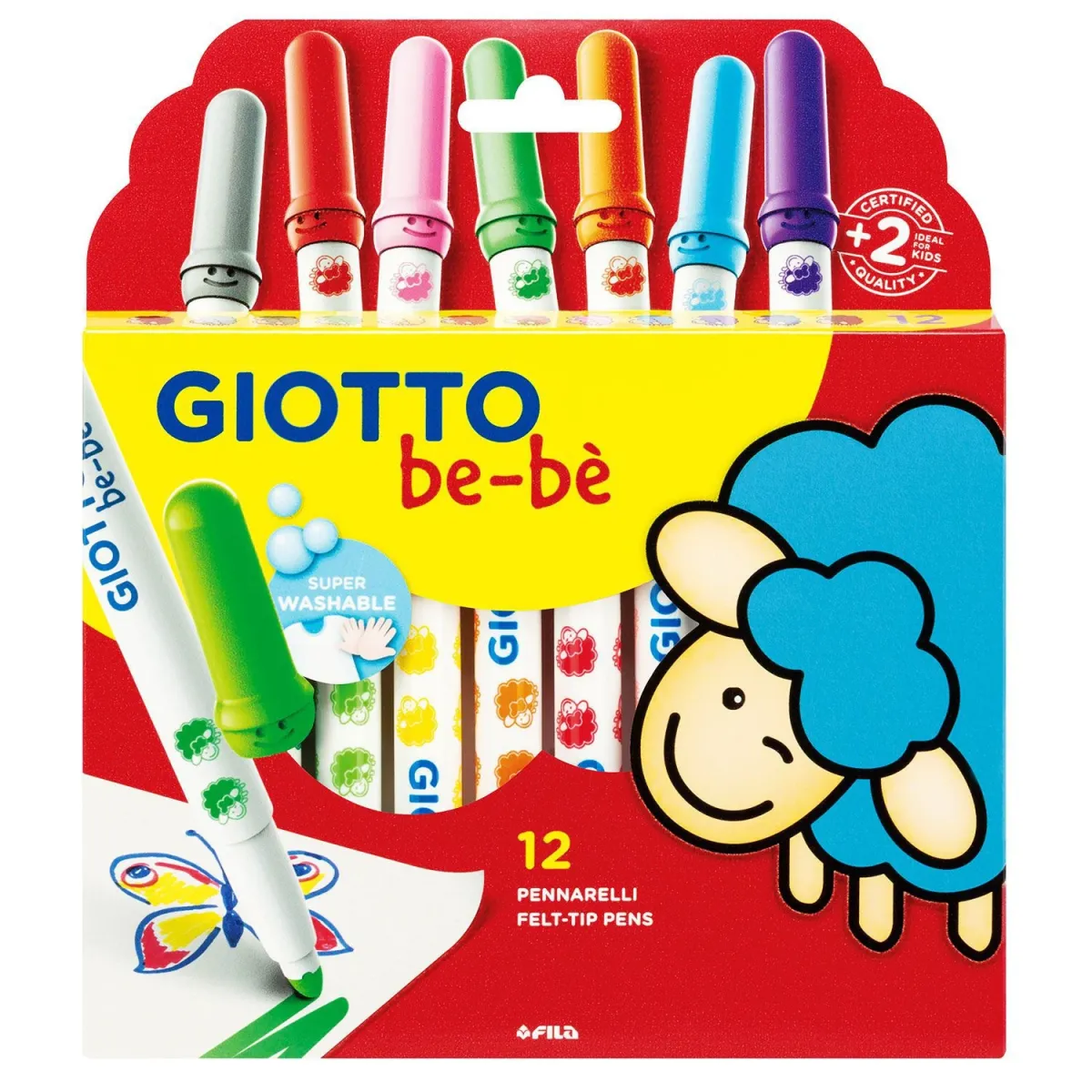 Giotto Μαρκαδόροι Ζωγραφικής Be-Be Superwashable 12τεμ.