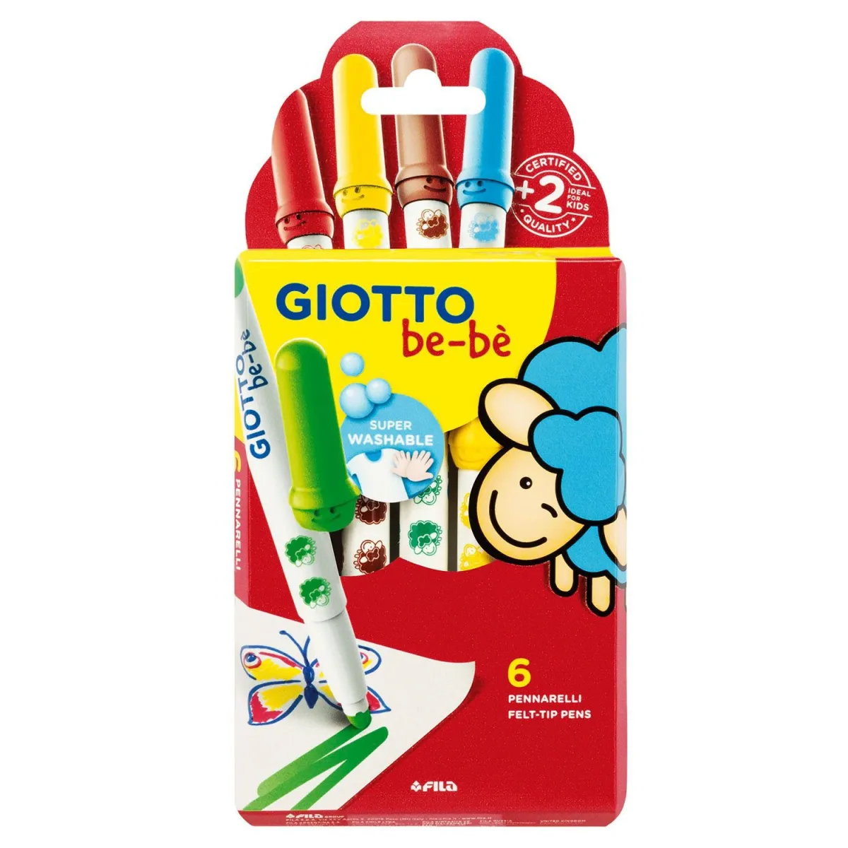 Giotto Μαρκαδόροι Ζωγραφικής Be-Be Superwashable 6τεμ.