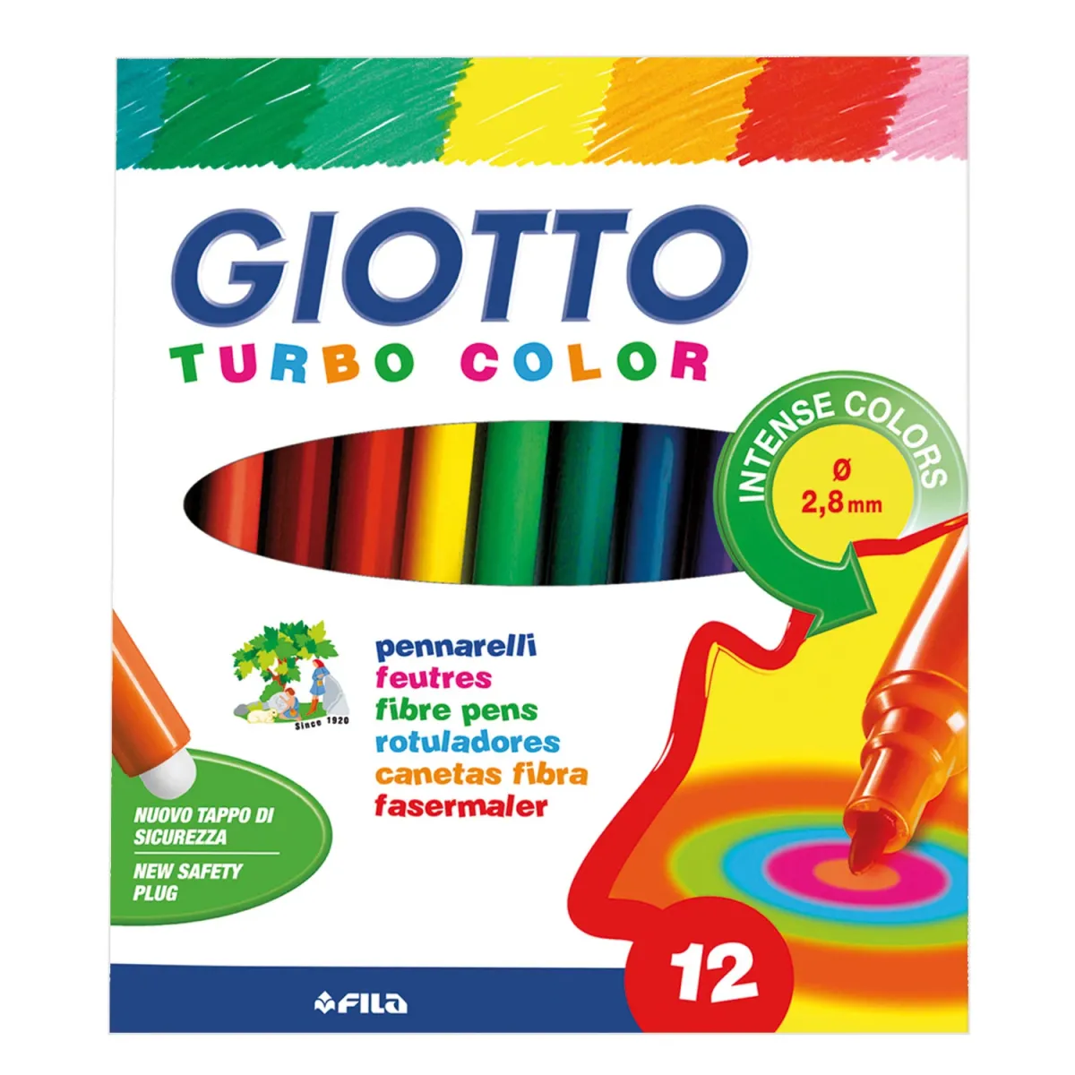 Giotto Μαρκαδόροι Ζωγραφικής Λεπτοί Turbo Color 12τεμ.