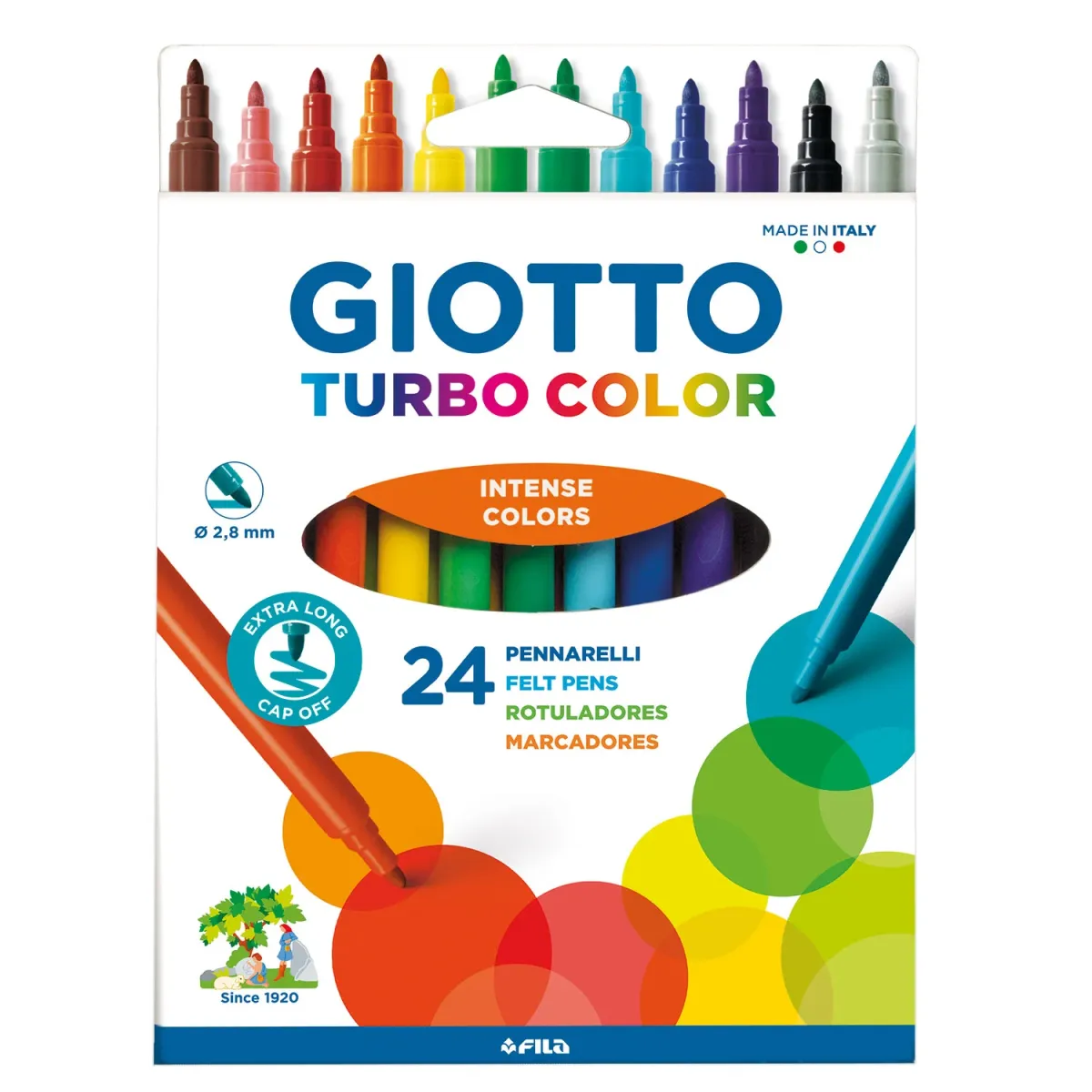 Giotto Μαρκαδόροι Ζωγραφικής Λεπτοί Turbo Color 24τεμ.