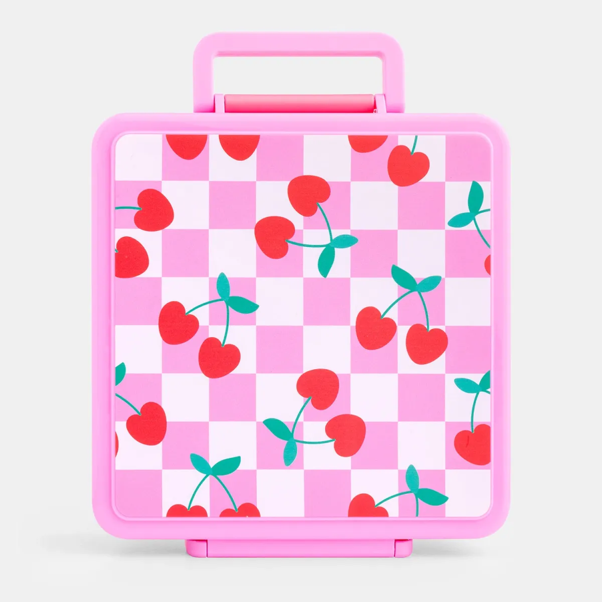 Goomby Φαγητοδοχείο Checkered Cherries 1800ml & Μαχαιροπήρουνο