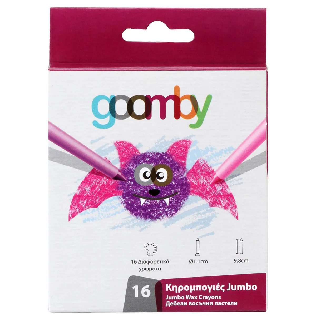Goomby Κηρομπογιές Crayons Jumbo 16τεμ.