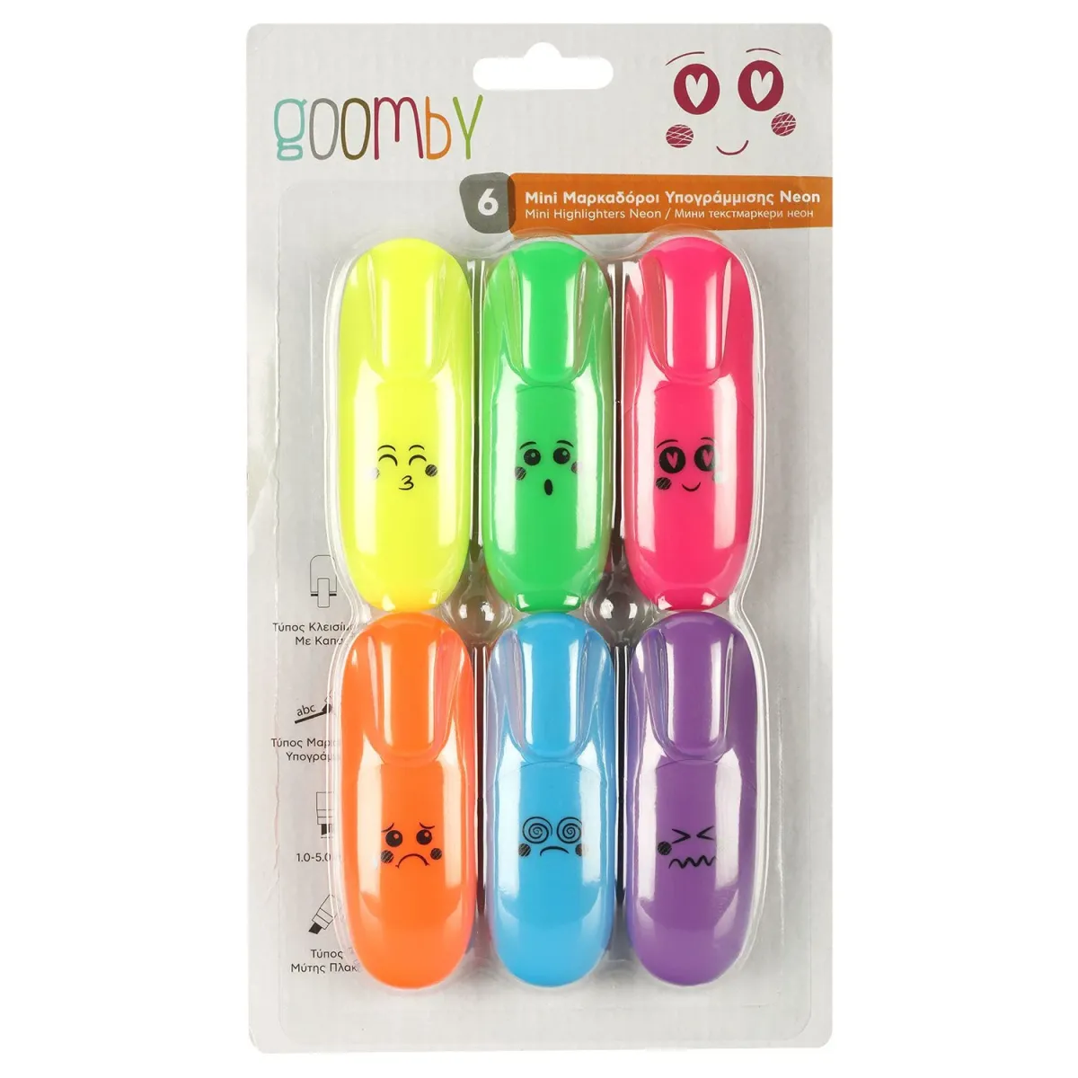 Goomby Mini Μαρκαδόροι Υπογράμμισης Neon 6τεμ.