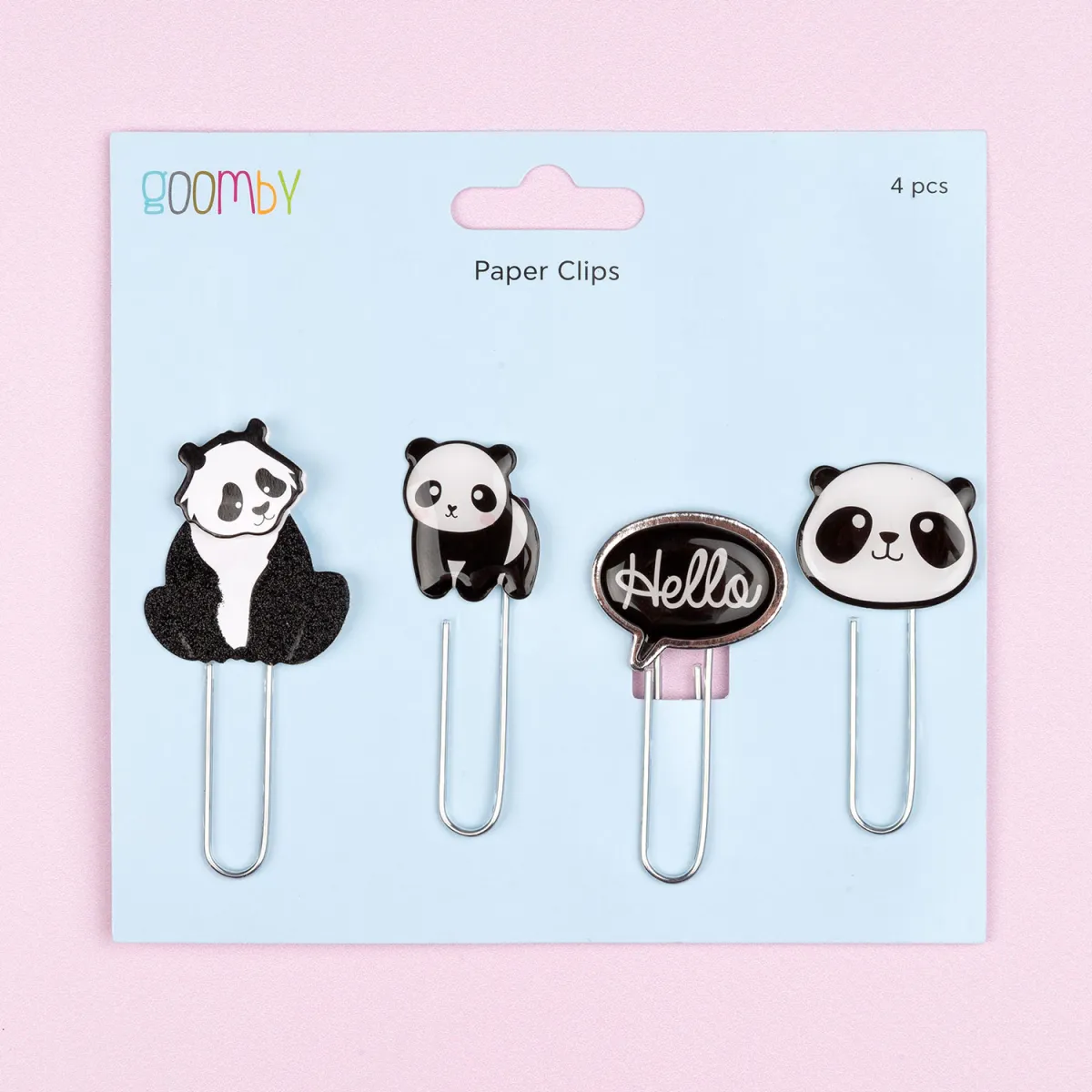 Goomby Συνδετήρες Panda 4 τεμ.
