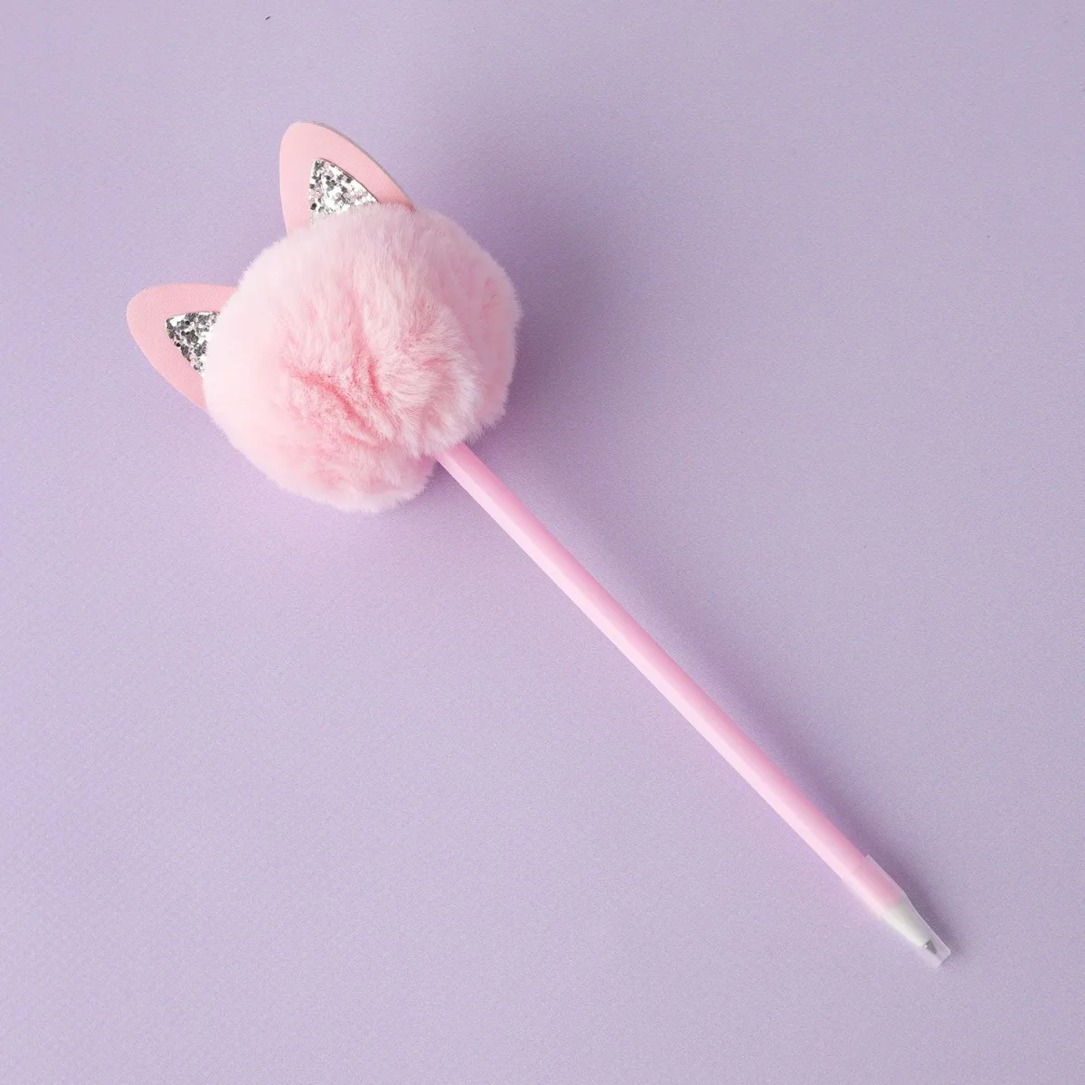 Goomby Στυλό Διαρκείας Pom Pom Fluffy Cat Πάχος Μύτης 0.5mm