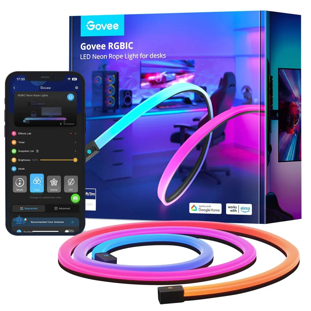 Govee LED Neon Rope Light for Desk RGBIC