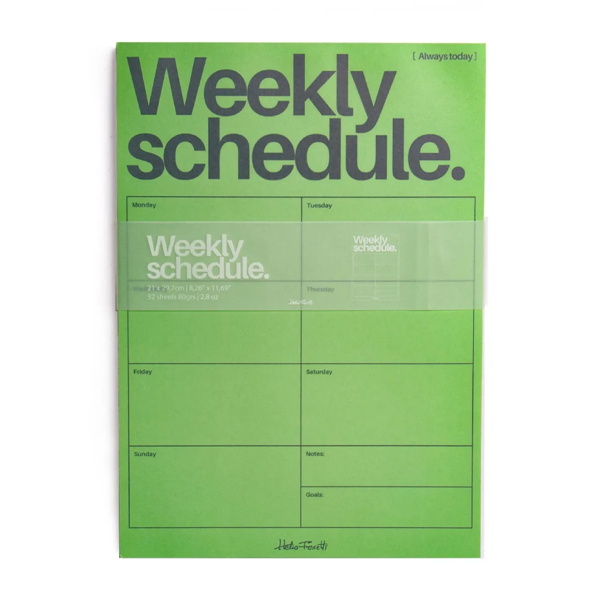 Helio Ferretti Weekly Planner Α4 με μαγνήτη Πράσινο