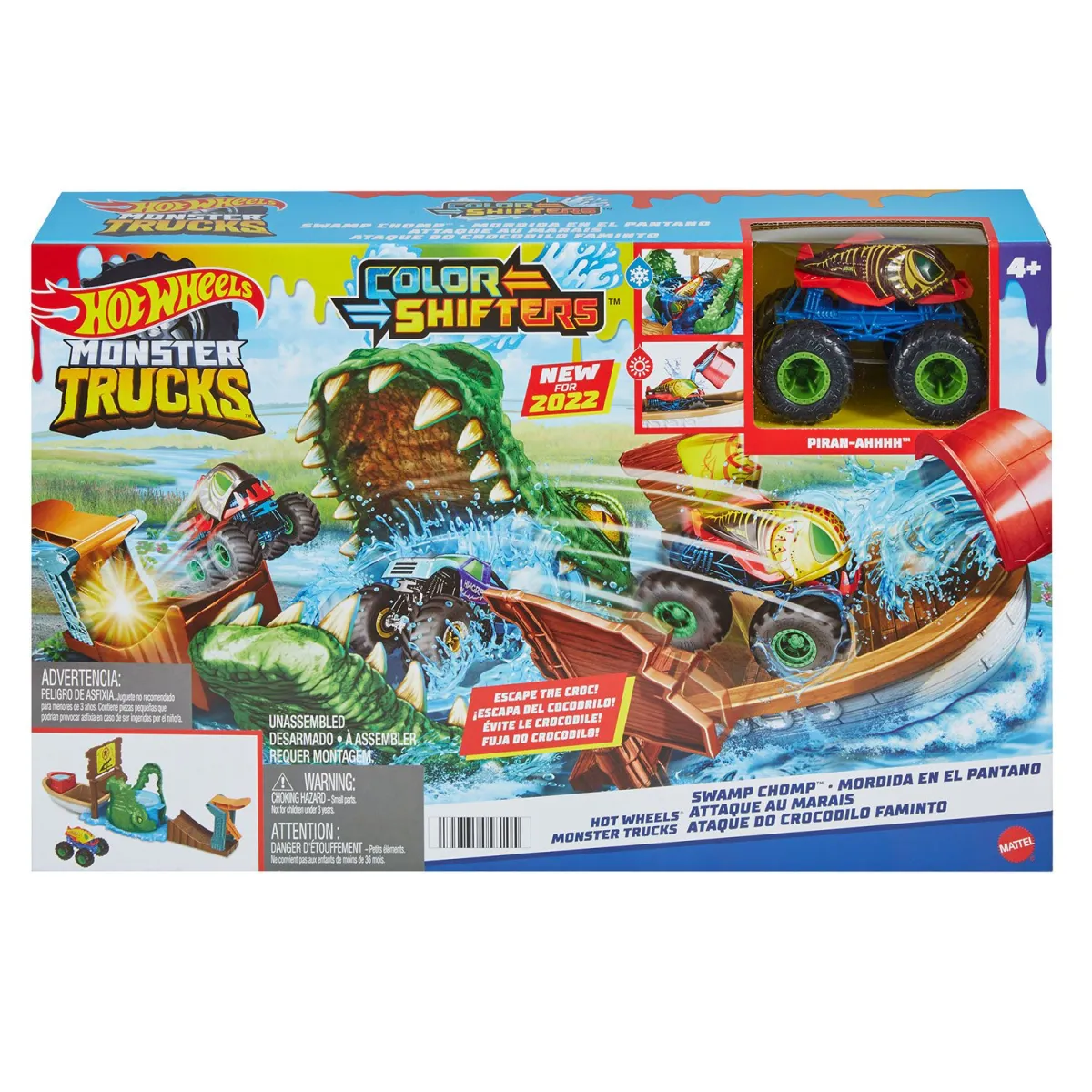 Hot Wheels Σετ Παιχνιδιού Χρωμοκεραυνών Με Κροκόδειλο (HGV14)