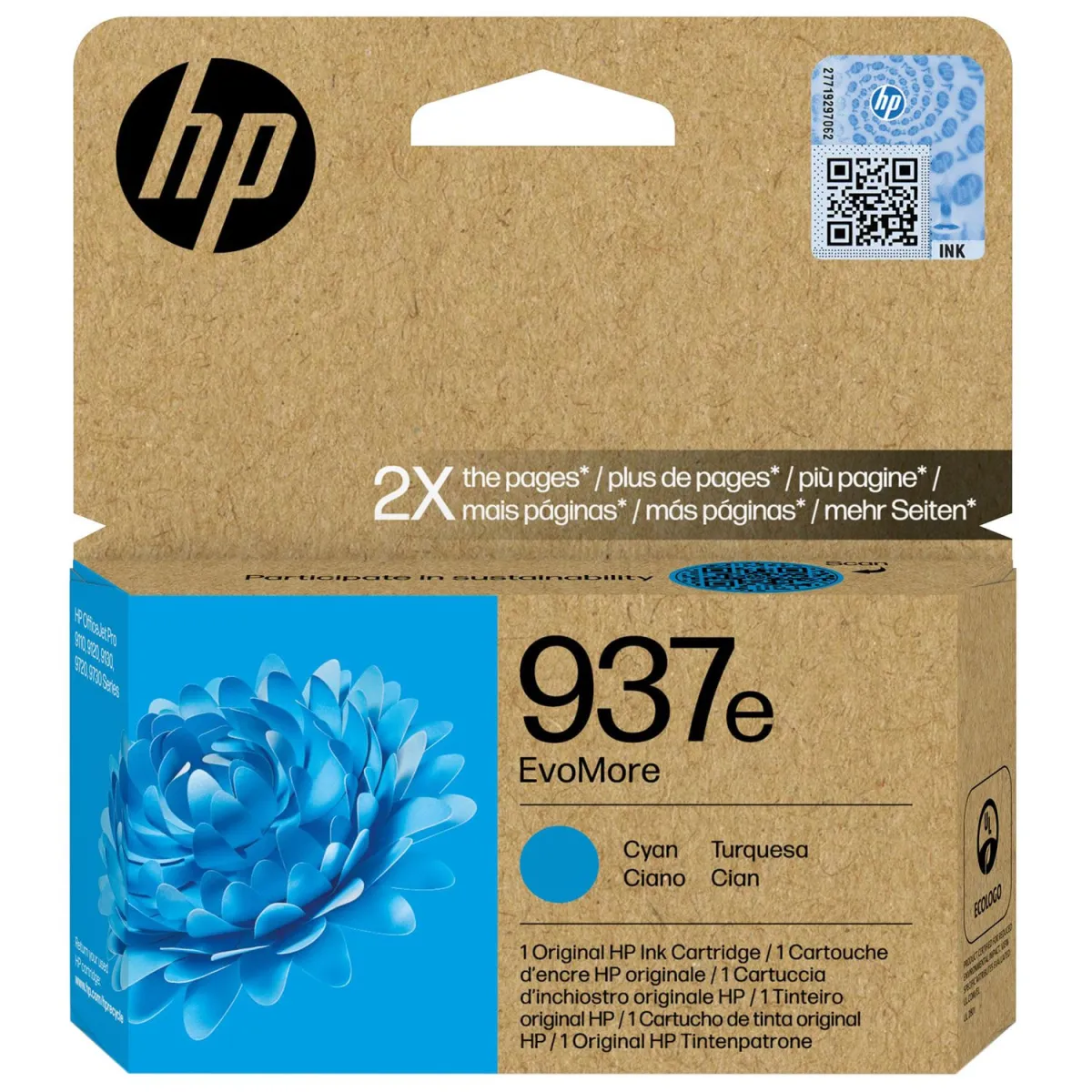 Μελάνι HP 937e EvoMore Cyan