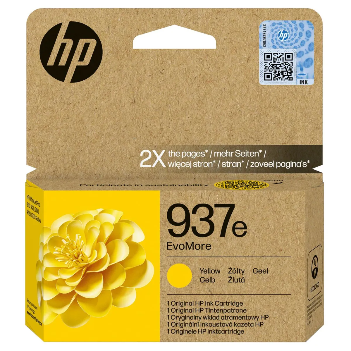Μελάνι HP 937e EvoMore Yellow