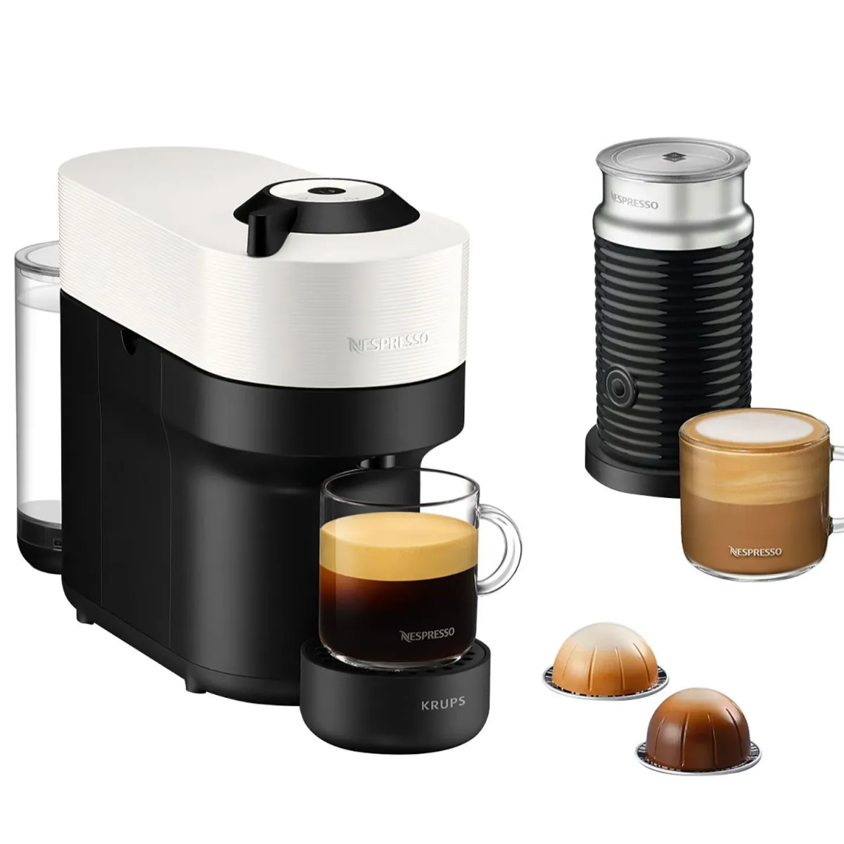 Krups Καφετιέρα Espresso Με κάψουλα & Aeroccino XN9211 Nespresso Vertuo Pop