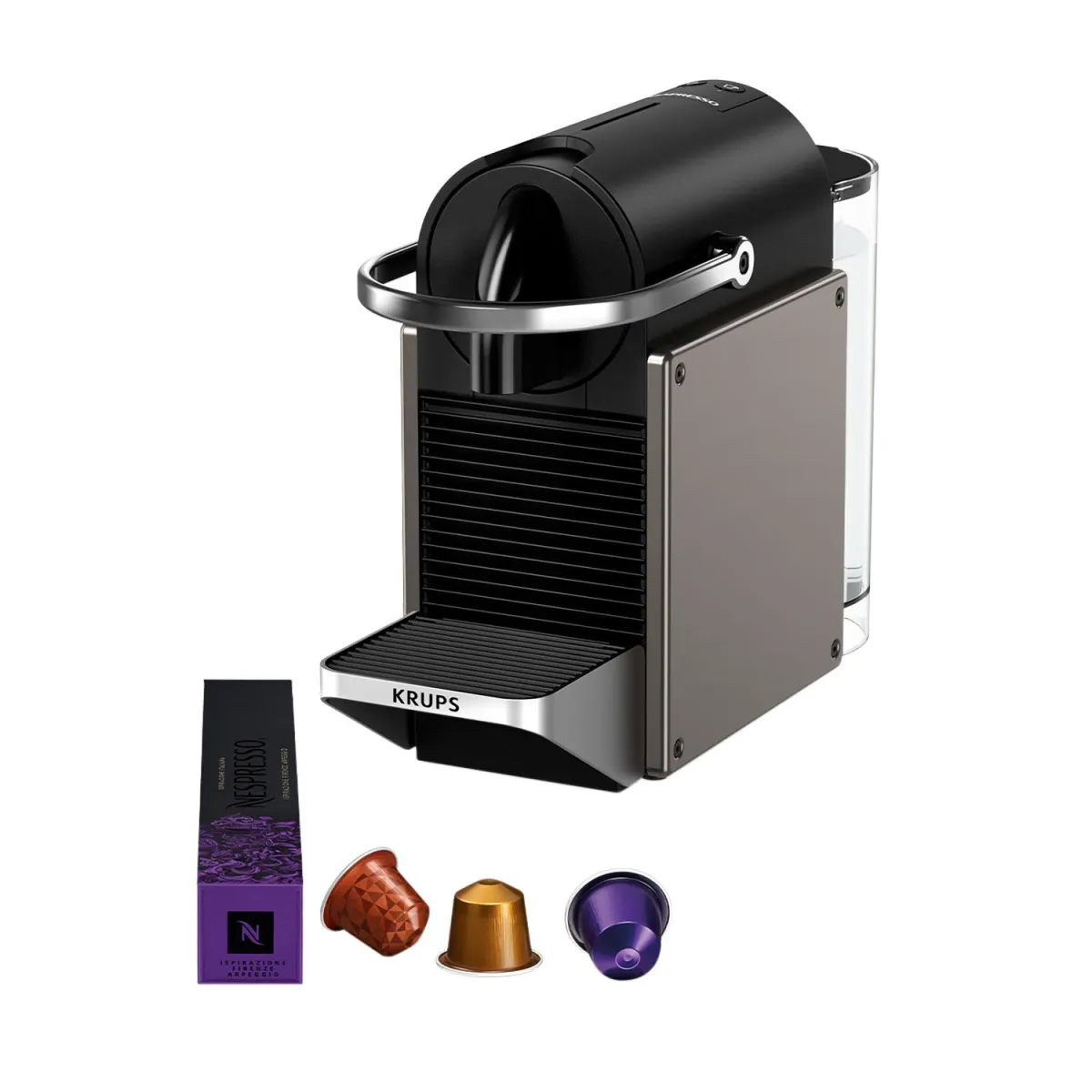 Krups Καφετιέρα Espresso Με κάψουλα XN306TV Nespresso Pixie Redesign Titan