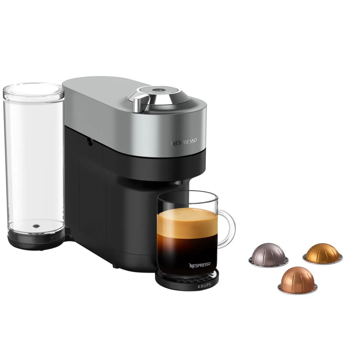 Krups Καφετιέρα Espresso Με κάψουλα XN930T Nespresso Vertuo Pop+ Titan