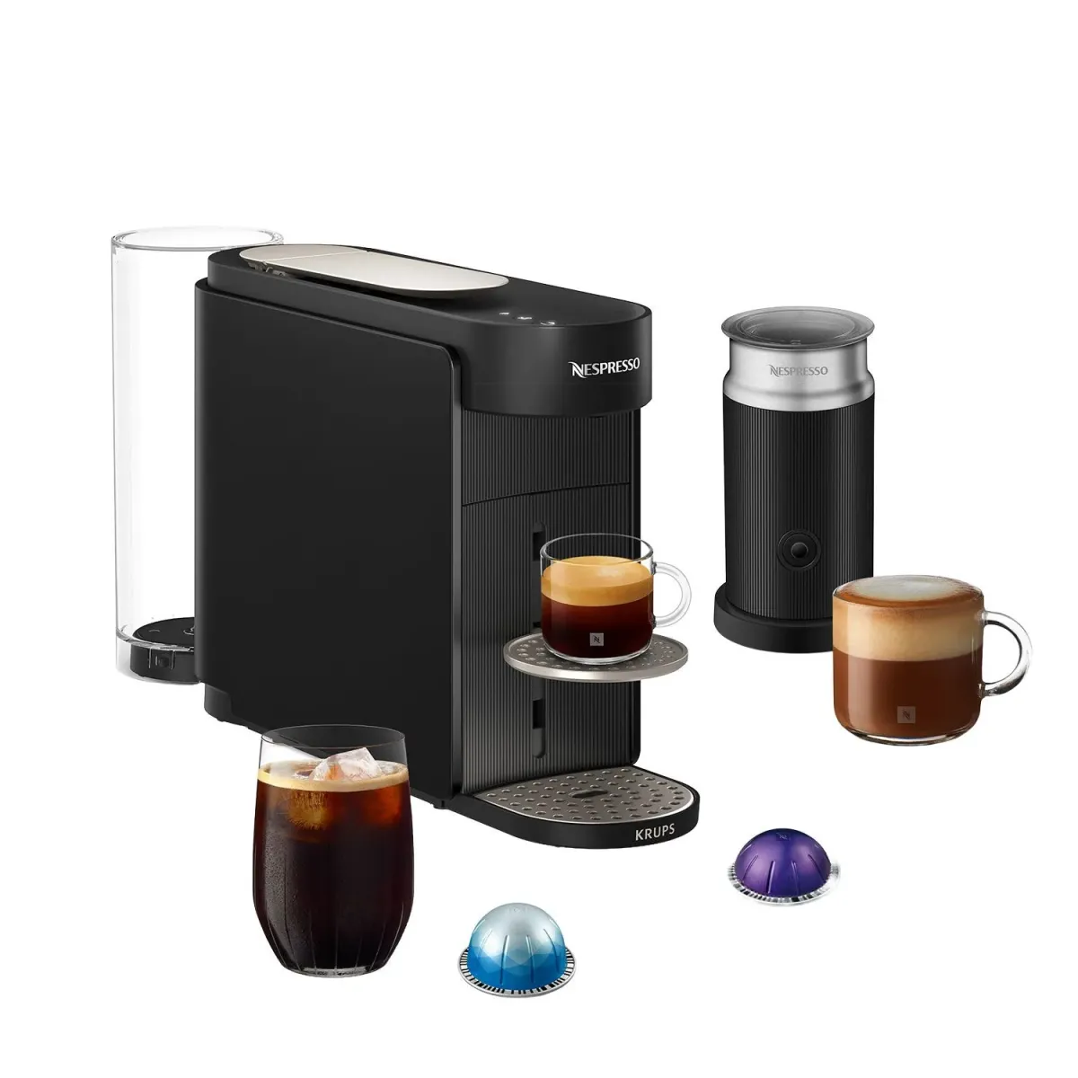 Krups Καφετιέρα Espresso Με κάψουλα XN9418 Vertuo Up BLK Aeroccino