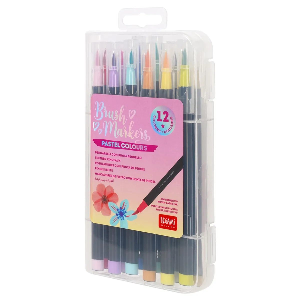 Legami Μαρκαδόροι Ζωγραφικής Pastel με μύτη Πινέλο 12τεμ.
