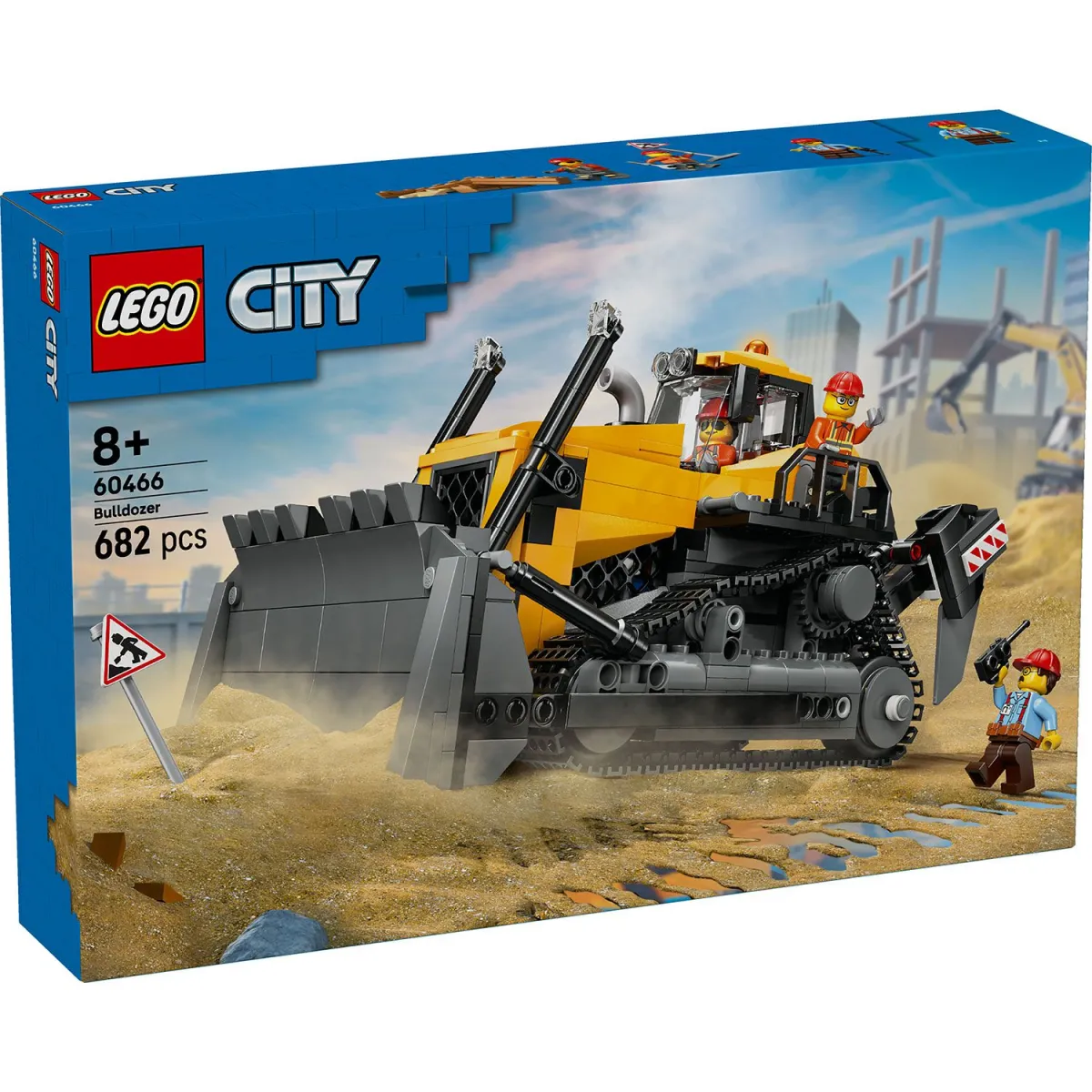 LEGO 60466 Κίτρινη Μπουλντόζα με Εκσκαφέα