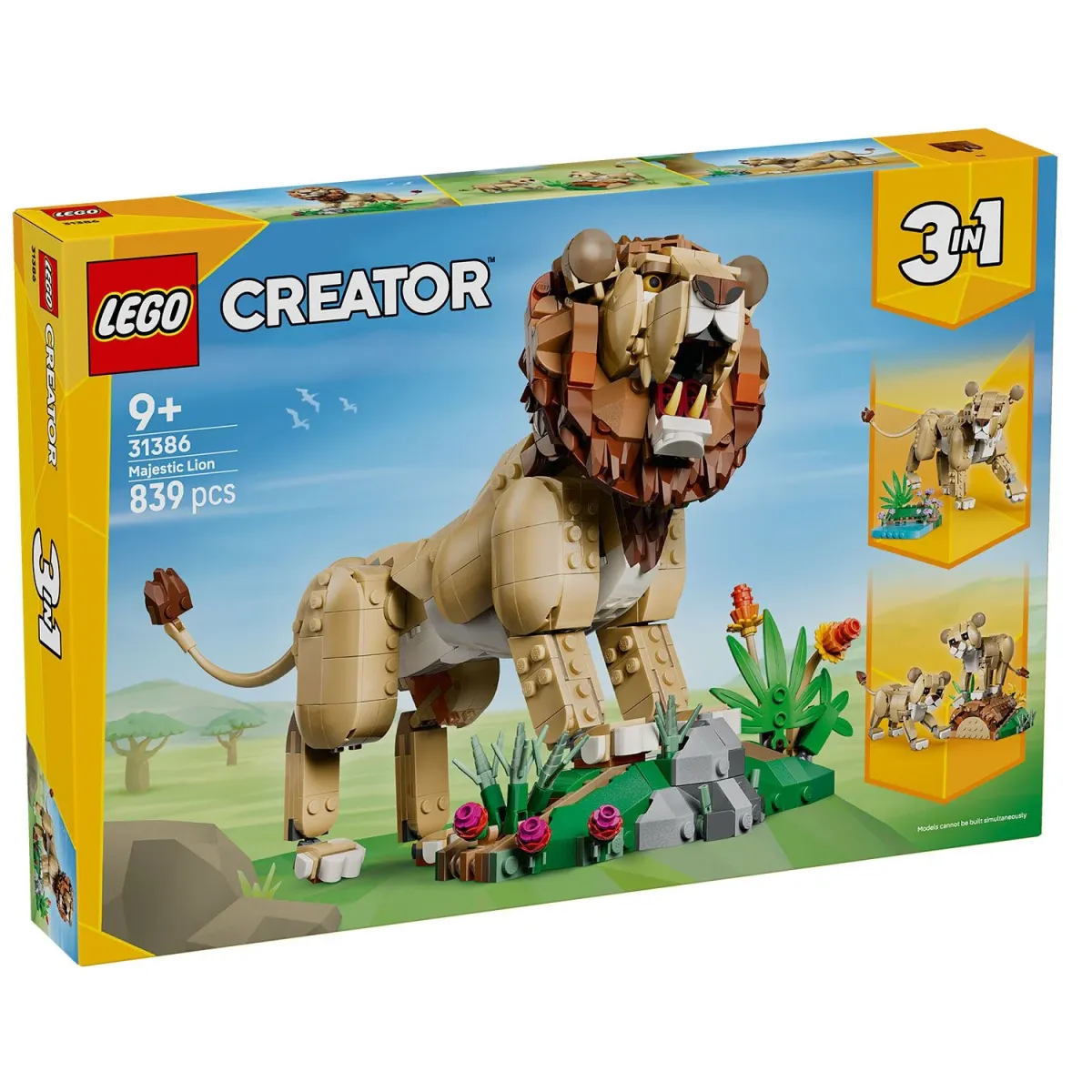 LEGO  Creator 3 σε 1 Άγρια Ζώα: Μεγαλοπρεπές Λιοντάρι 31386