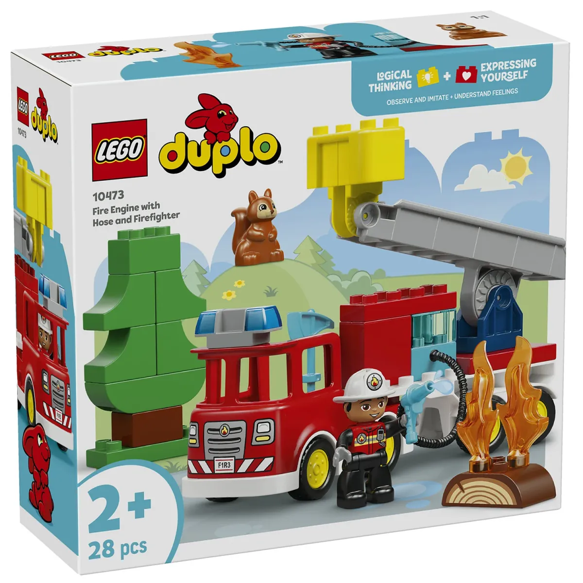 LEGO DUPLO® Πυροσβεστικό Όχημα με Μάνικα & Πυροσβέστη 10473