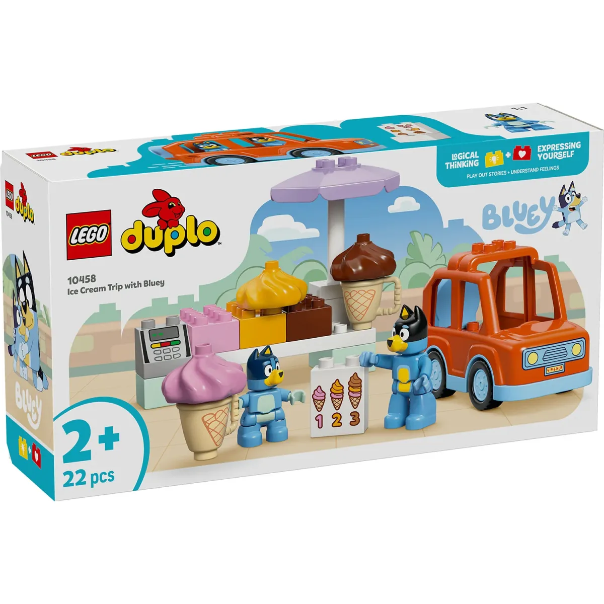 LEGO DUPLO® Bluey Βόλτα για Παγωτό με τη Μπλούι 10458