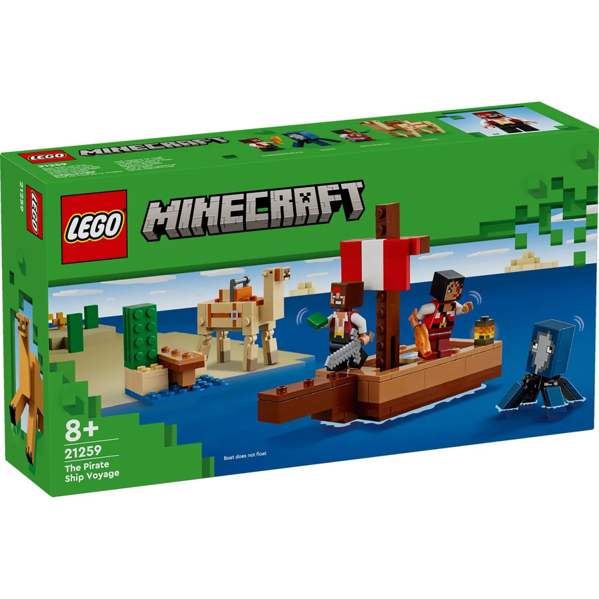 LEGO Minecraft Το Ταξίδι του Πειρατικού Πλοίου, Σετ παιχνιδιού με πλοίο 21259
