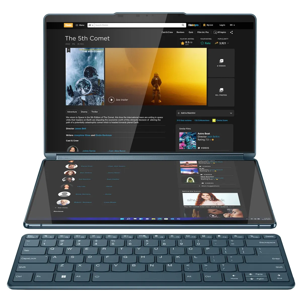 Lenovo YogaBook 9 Laptop 13.3" OLED Αφής (Intel Core Ultra 7 155U/16 GB/1 TB/Iris Xe Graphics/Windows 11 Home)