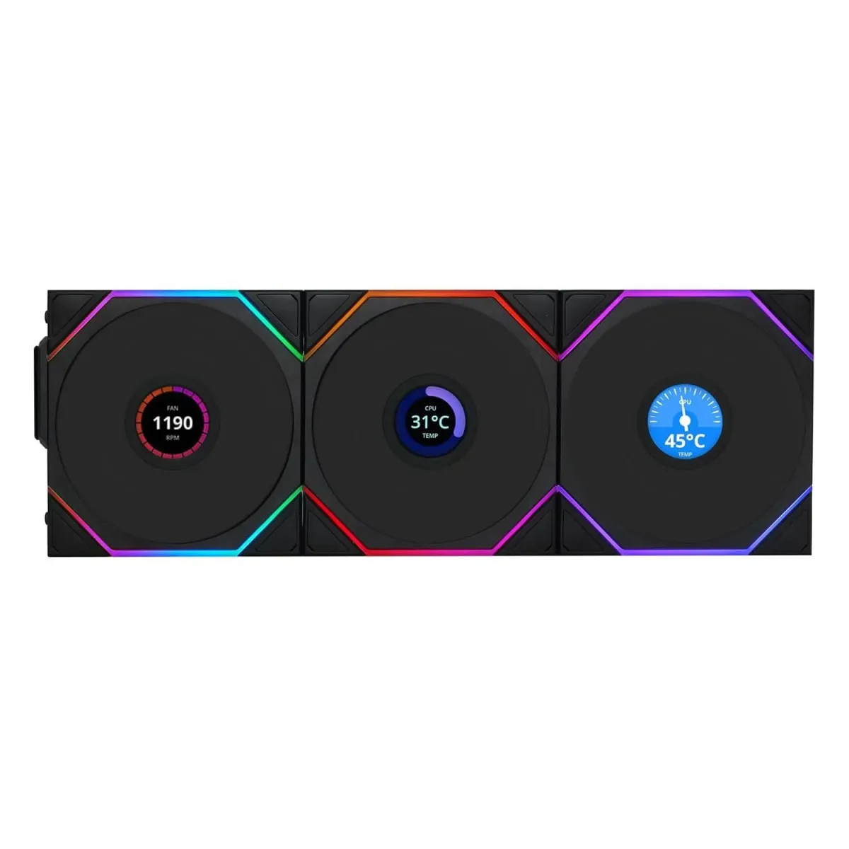 Lian Li UNI FAN TL-LCD Wireless 120 Black Reverse (3pcs & Controller)