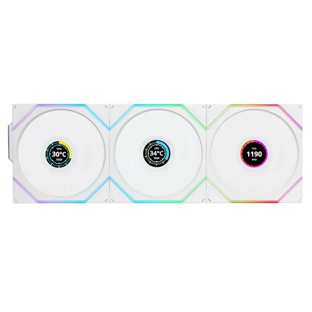 Lian Li UNI FAN TL-LCD Wireless Reverse 120 White (3pcs & Controller)