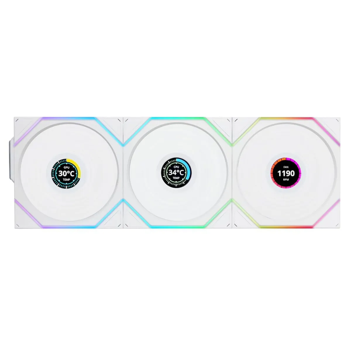 Lian Li UNI FAN TL-LCD Wireless Reverse 120 White (3pcs & Controller)