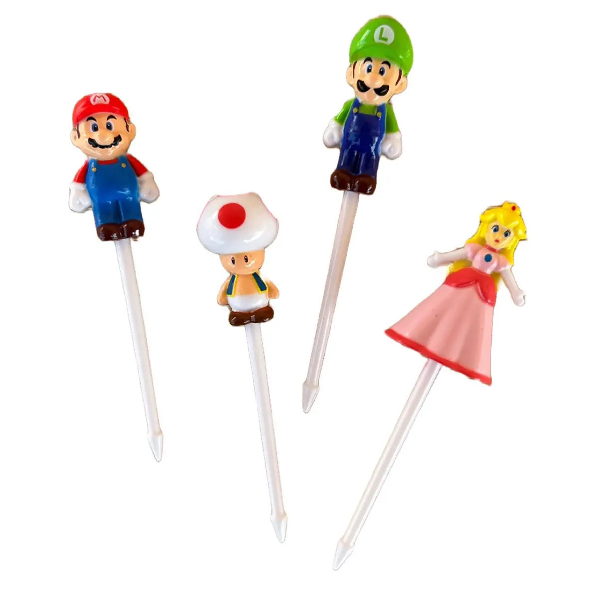 #lunchboxaki Food Picks(πηρουνάκια) Mario & Friends 4τεμ.
