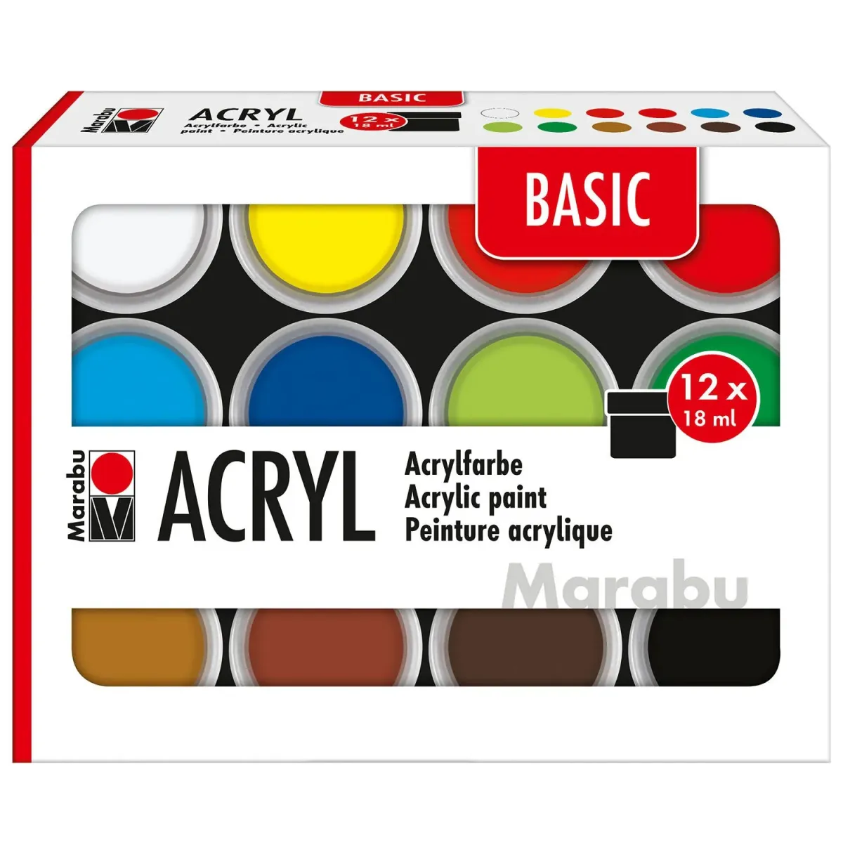 Marabu Ακρυλικά Χρώματα Basic 12x18ml