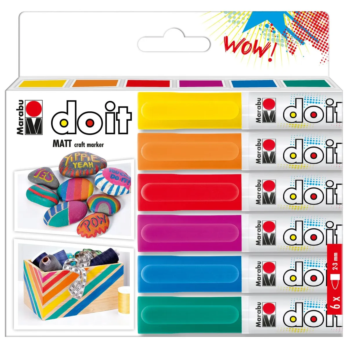 Marabu Μαρκαδόροι Ζωγραφικής με στρογγυλή μύτη Do It Craft 6τεμ.